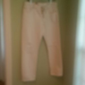 New women's white Levis distressed 501 button fly
